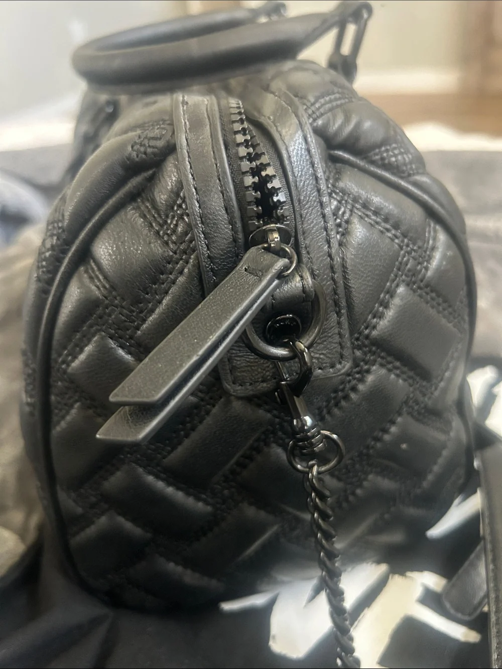 Kurt Geiger London Kensington Drench Quilted Barrel Boston Satchel Bag